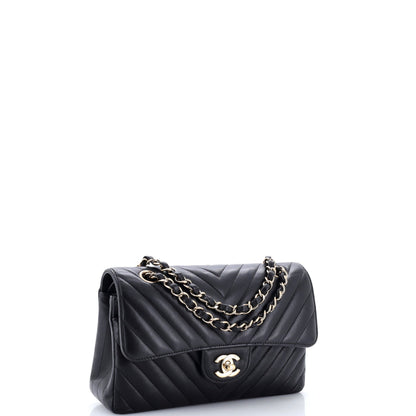 Classic Double Flap Bag Chevron Caviar Small