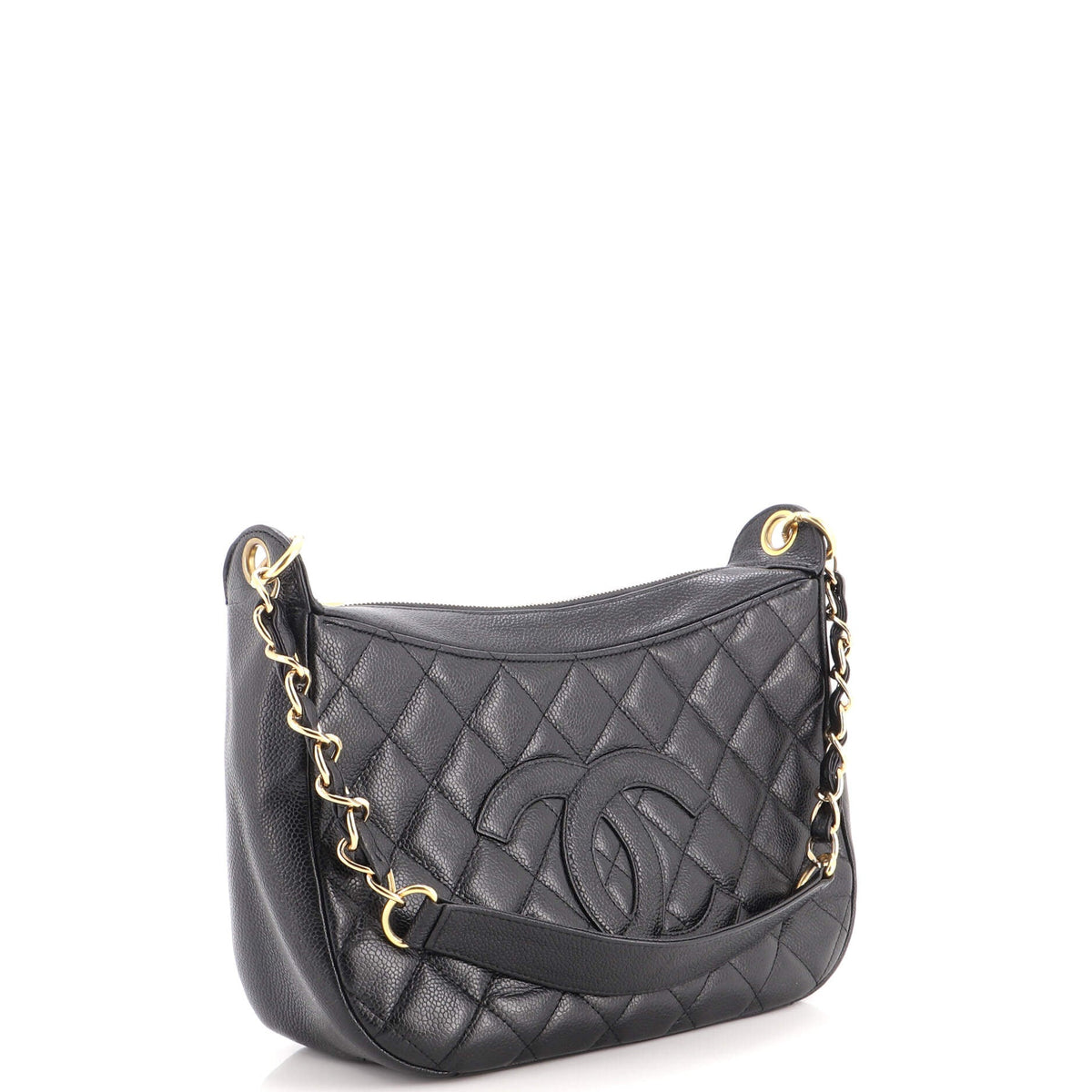 Timeless CC Chain Shoulder Bag Quilted Caviar Medium