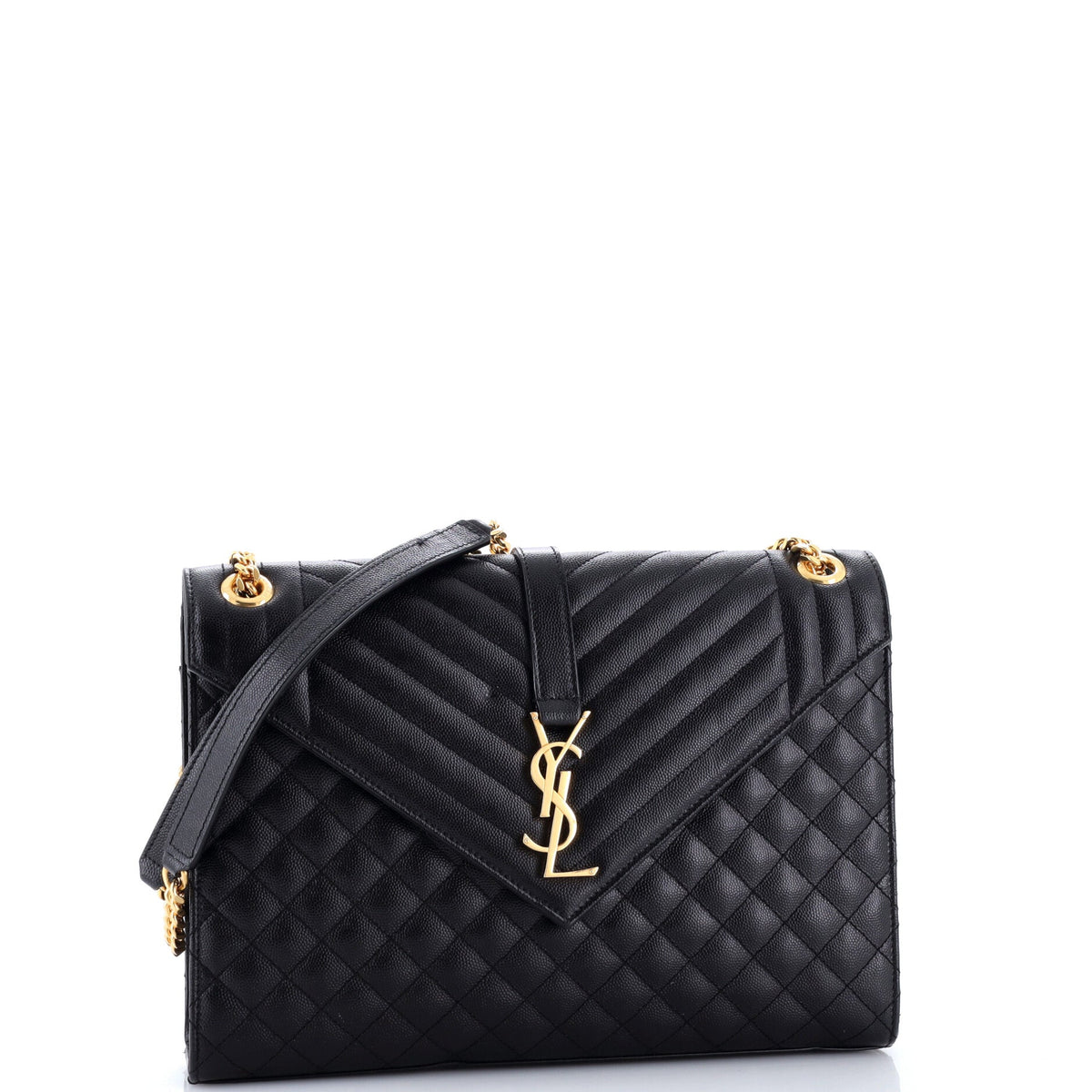 Classic Monogram Envelope Satchel Mixed Matelasse Leather Large