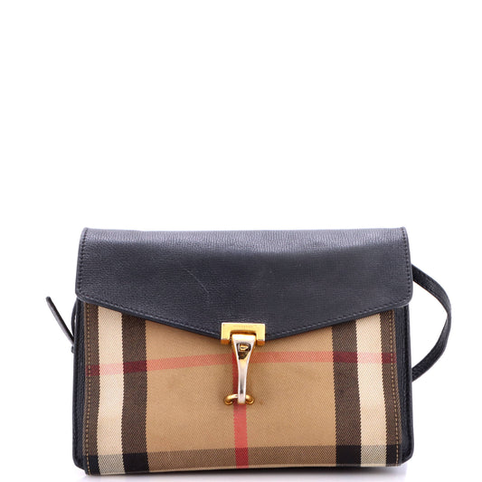 Macken Crossbody Bag Leather and House Check Canvas Baby