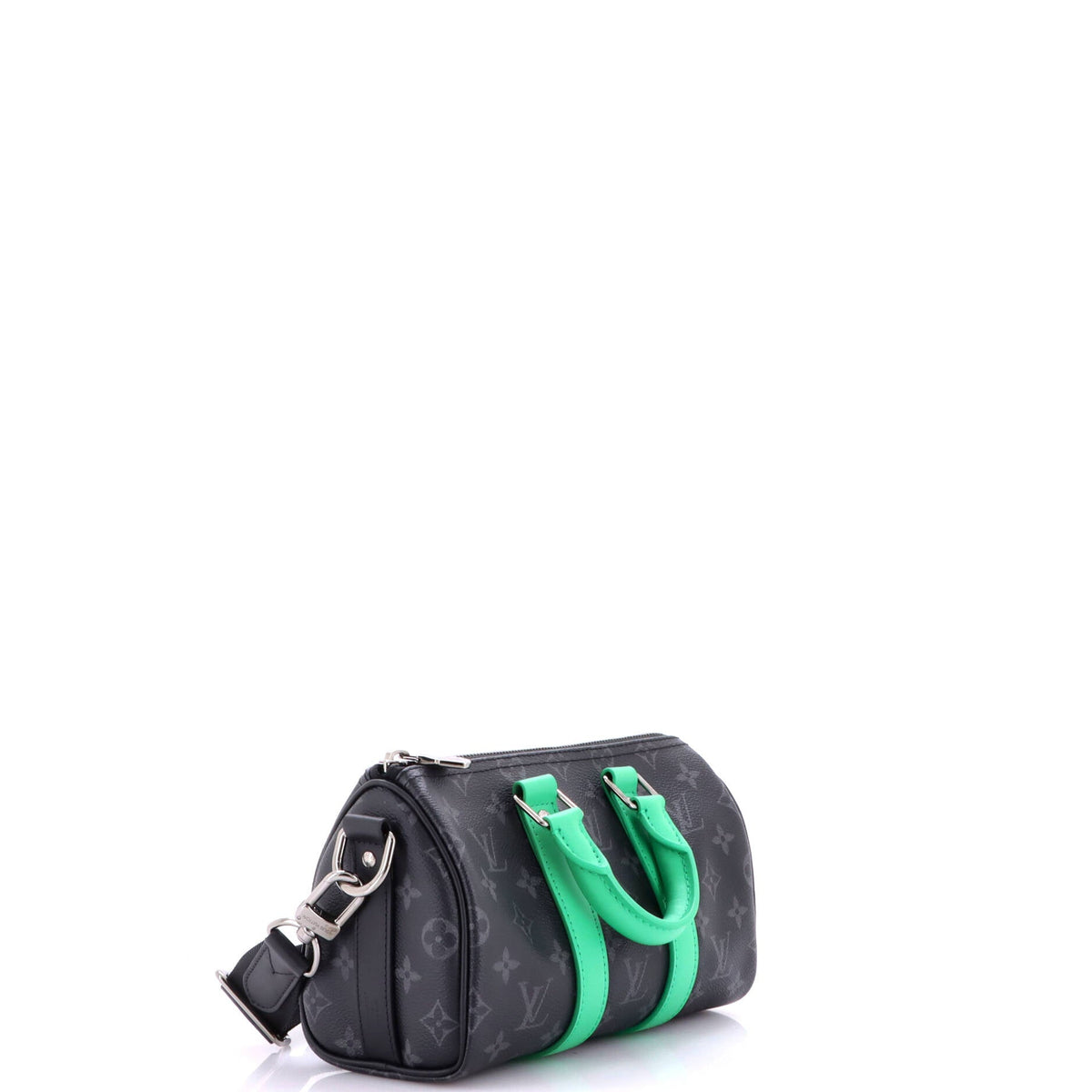 Keepall Bandouliere Bag Monogram Eclipse Canvas with Leather 25