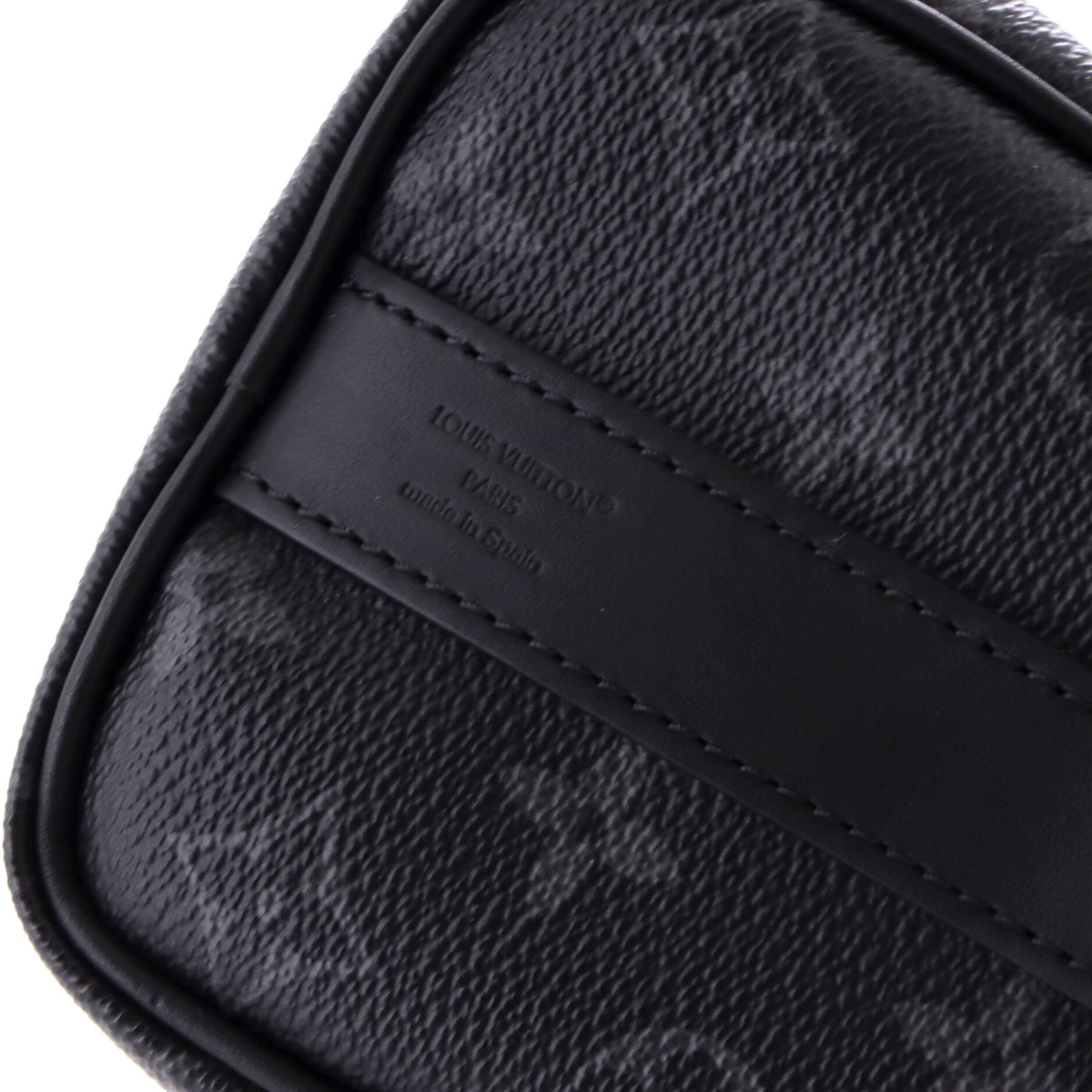 Keepall Bandouliere Bag Monogram Eclipse Canvas with Leather 25