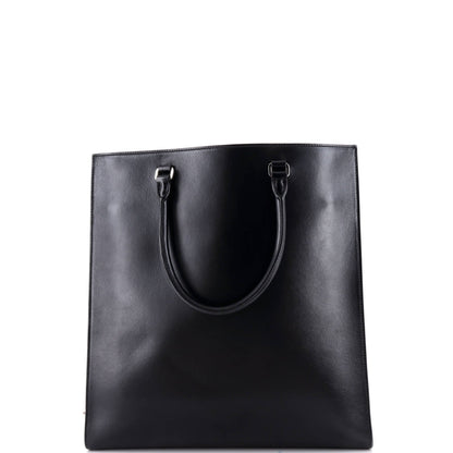 Triangle Logo Convertible Open Tote Leather Medium