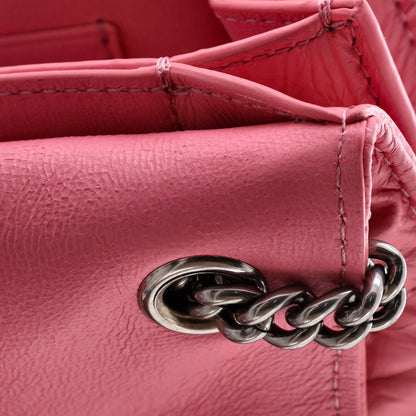 Crush Chain Flap Bag Quilted Crushed Calfskin Small