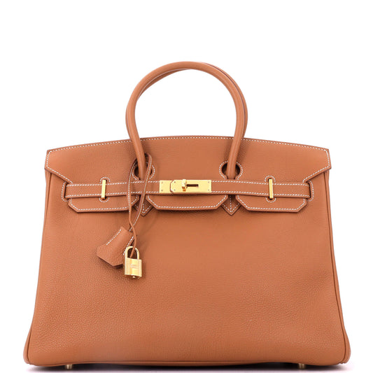 Birkin Handbag Gold Togo with Gold Hardware 35