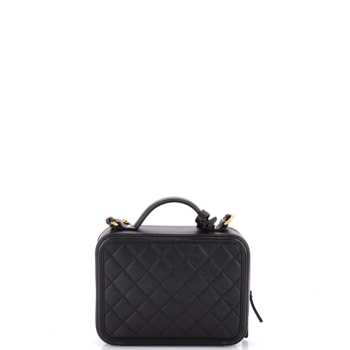 Filigree Vanity Case Quilted Caviar Medium