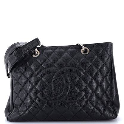 Grand Shopping Tote Quilted Caviar