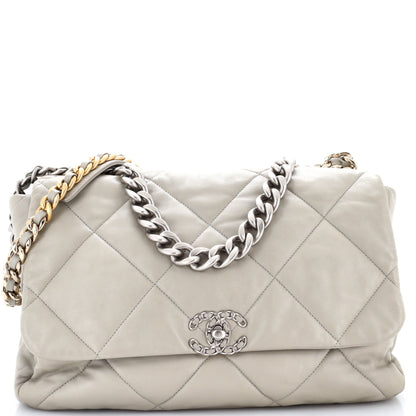19 Flap Bag Quilted Leather Maxi