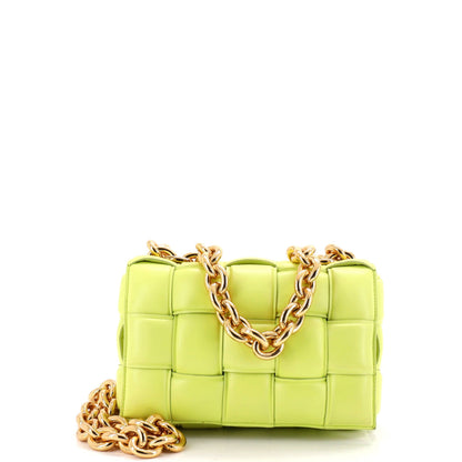 Cassette Chain Crossbody Bag Padded Maxi Intrecciato Leather