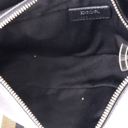 Saddle Crossbody Bag Logo Embroidered Leather