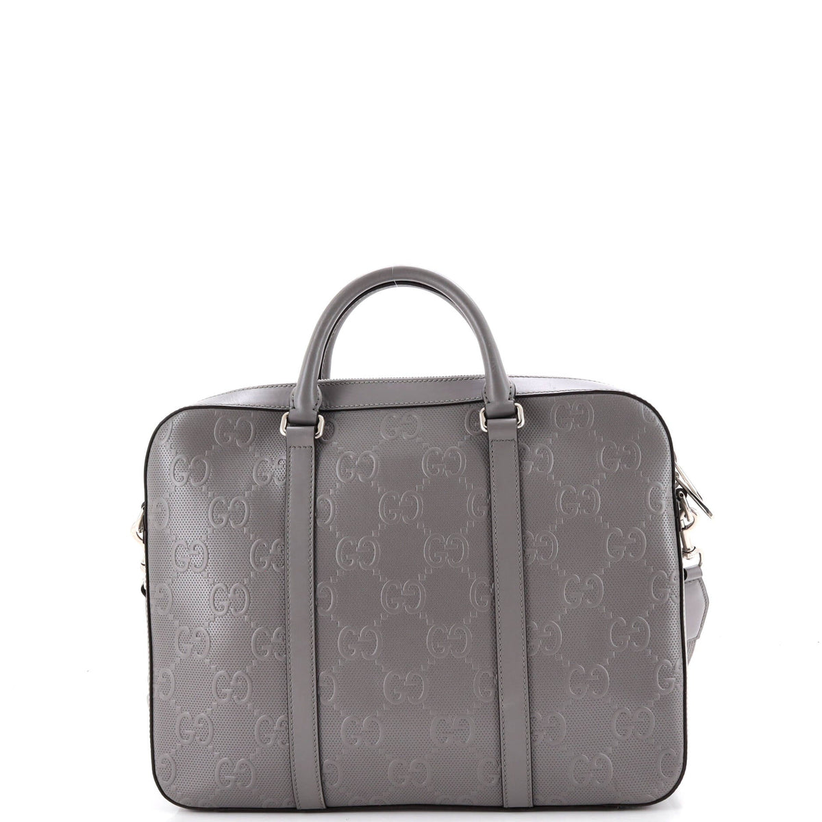 Briefcase GG Embossed Perforated Leather Medium