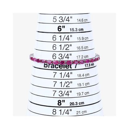 9.18 Ct Oval Pink Ruby Prong 10K Gold Inline Tennis Bracelet