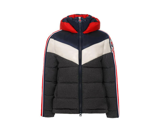 Invicta Claudia Shiny Contrast Colors Women Puffer Jacket Grey/Navy/Red