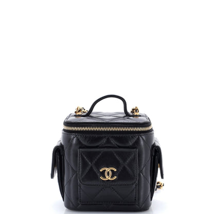 Polly Pocket Top Handle Vanity Case Quilted Lambskin Mini