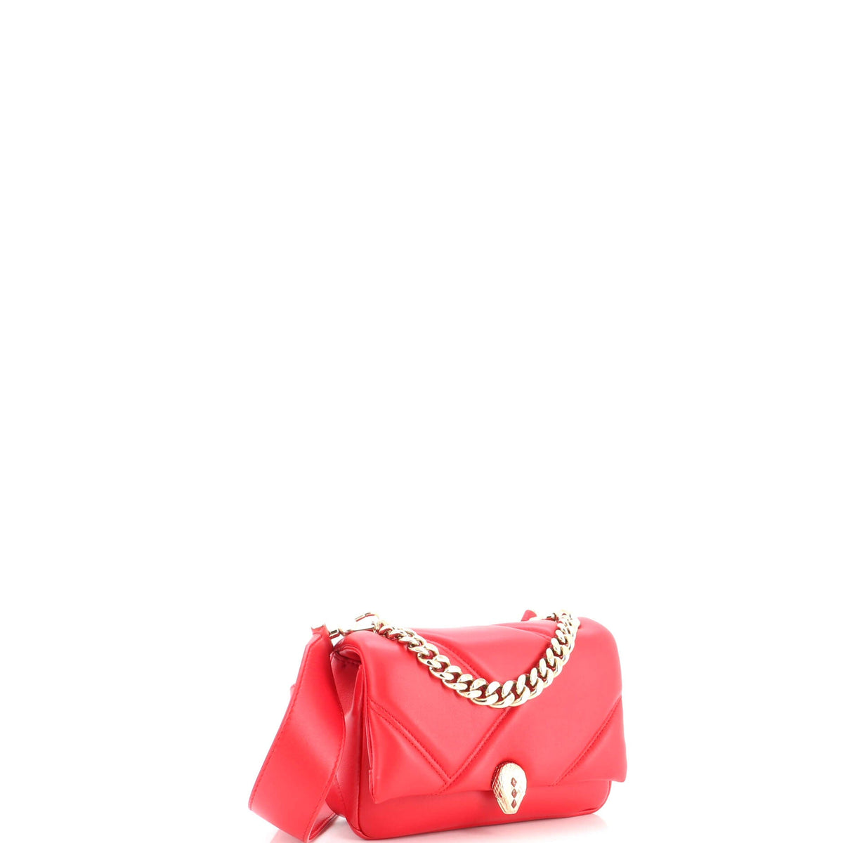 Serpenti Cabochon Shoulder Bag Diagonal Quilted Leather Mini