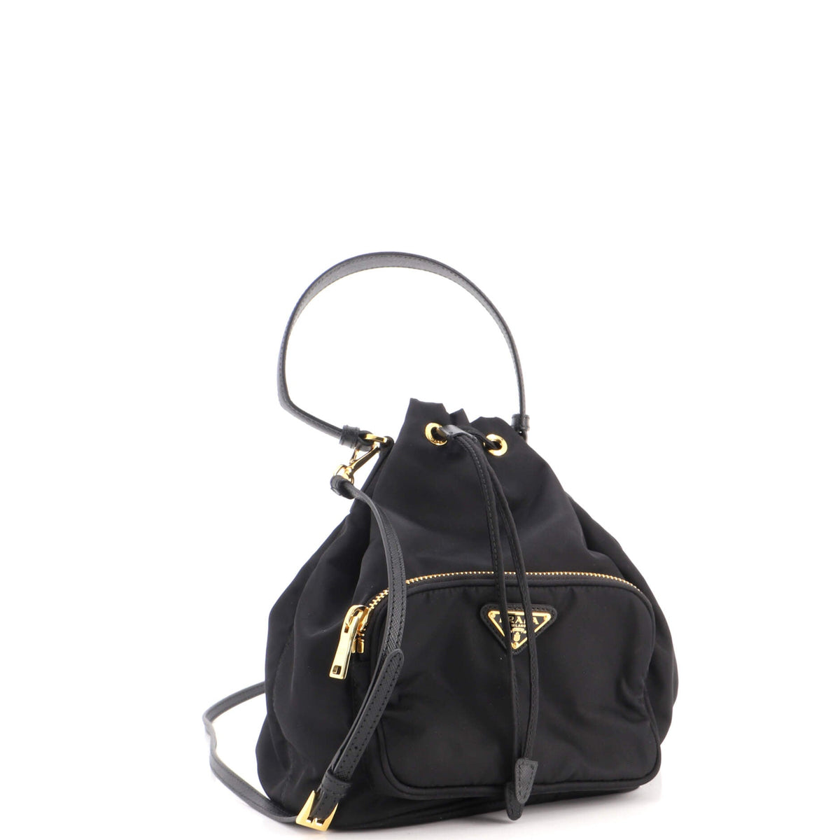 Drawstring Bucket Bag Tessuto Small