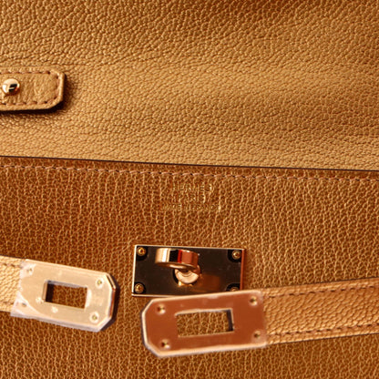 Kelly To Go Wallet Metallic Chevre Chamkilight
