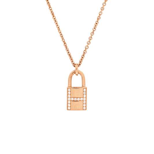 Amulettes Cadenas Pendant Necklace 18K Rose Gold with Diamonds