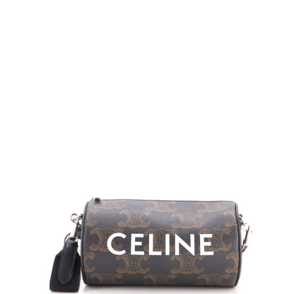 Logo Cylinder Bag Triomphe Coated Canva