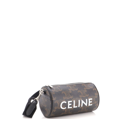 Logo Cylinder Bag Triomphe Coated Canva
