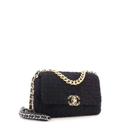 19 Flap Bag Quilted Tweed Medium