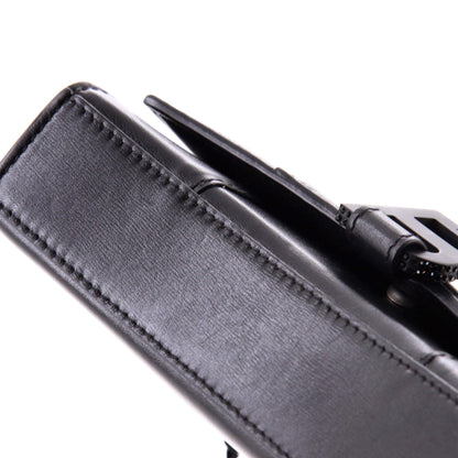 Hourglass Chain Wallet Leather with Crystal Detail