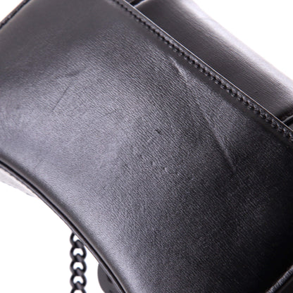 Hourglass Chain Wallet Leather with Crystal Detail
