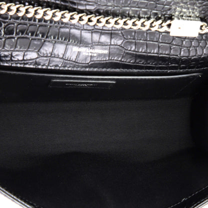 Classic Monogram Tassel Crossbody Bag Crocodile Embossed Leather Medium
