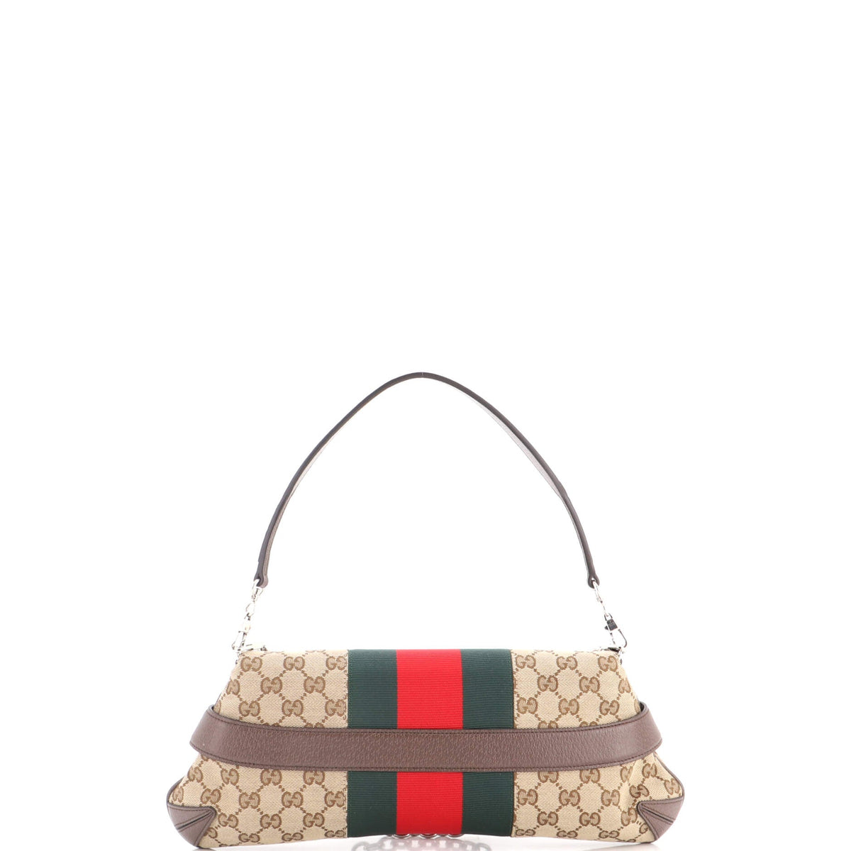 Horsebit NM Web Chain Clutch GG Canvas Medium