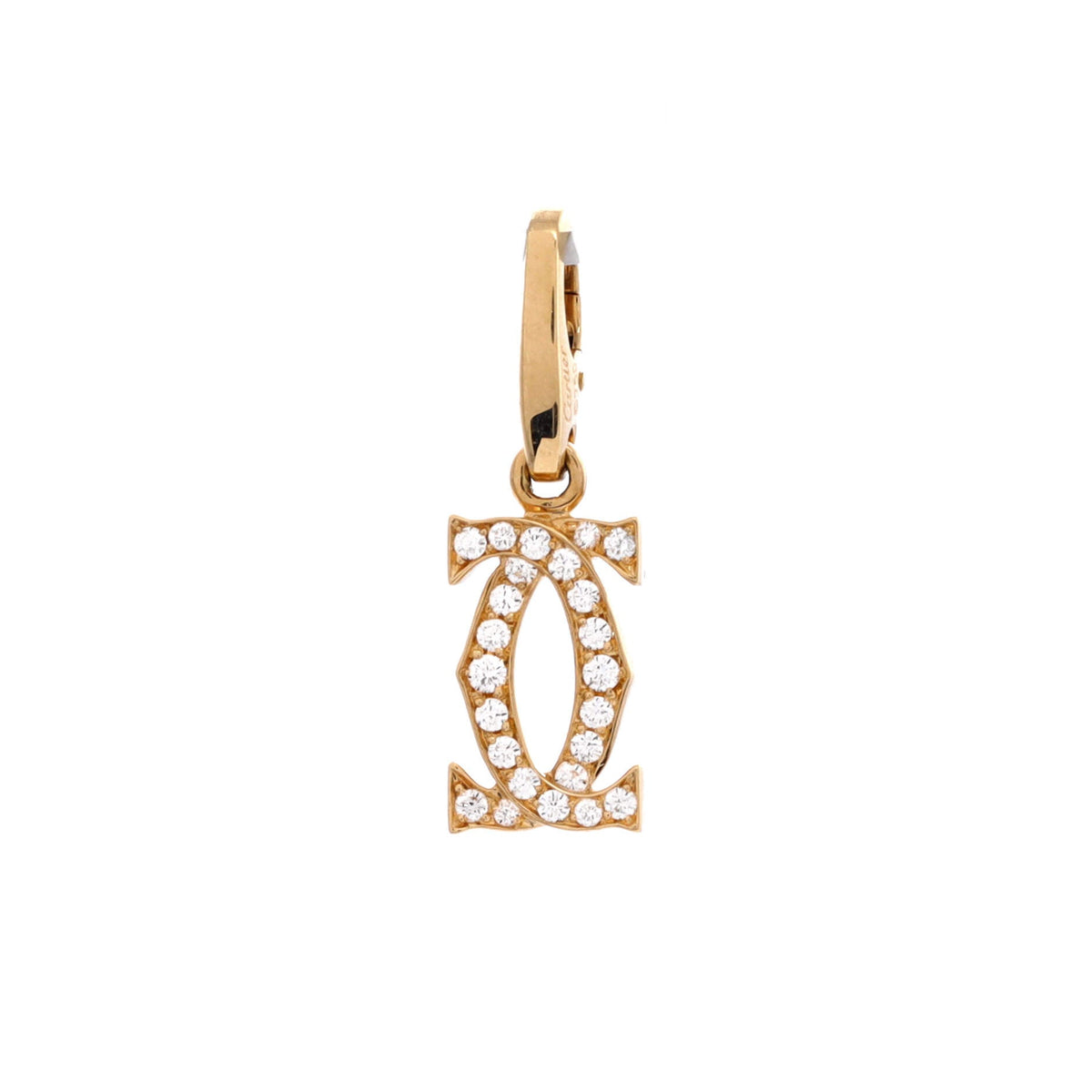 Double C Charm Pendant Pendant & Charms 18K Yellow Gold and Diamonds