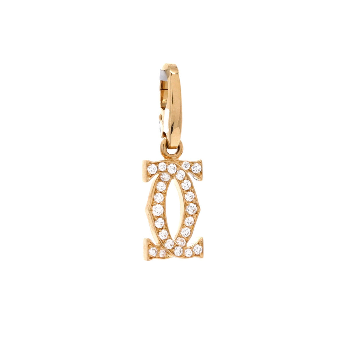 Double C Charm Pendant Pendant & Charms 18K Yellow Gold and Diamonds