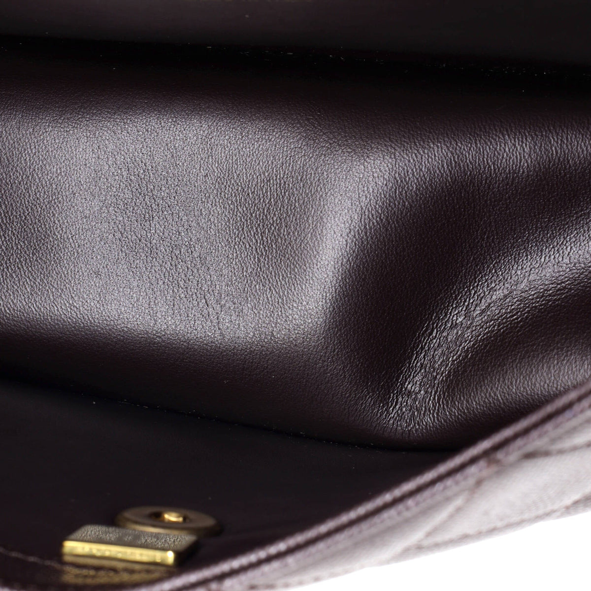 Chain Frame Flap Bag Quilted Caviar Small