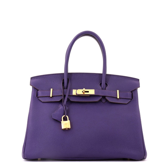 Birkin Handbag Iris Togo with Gold Hardware 30