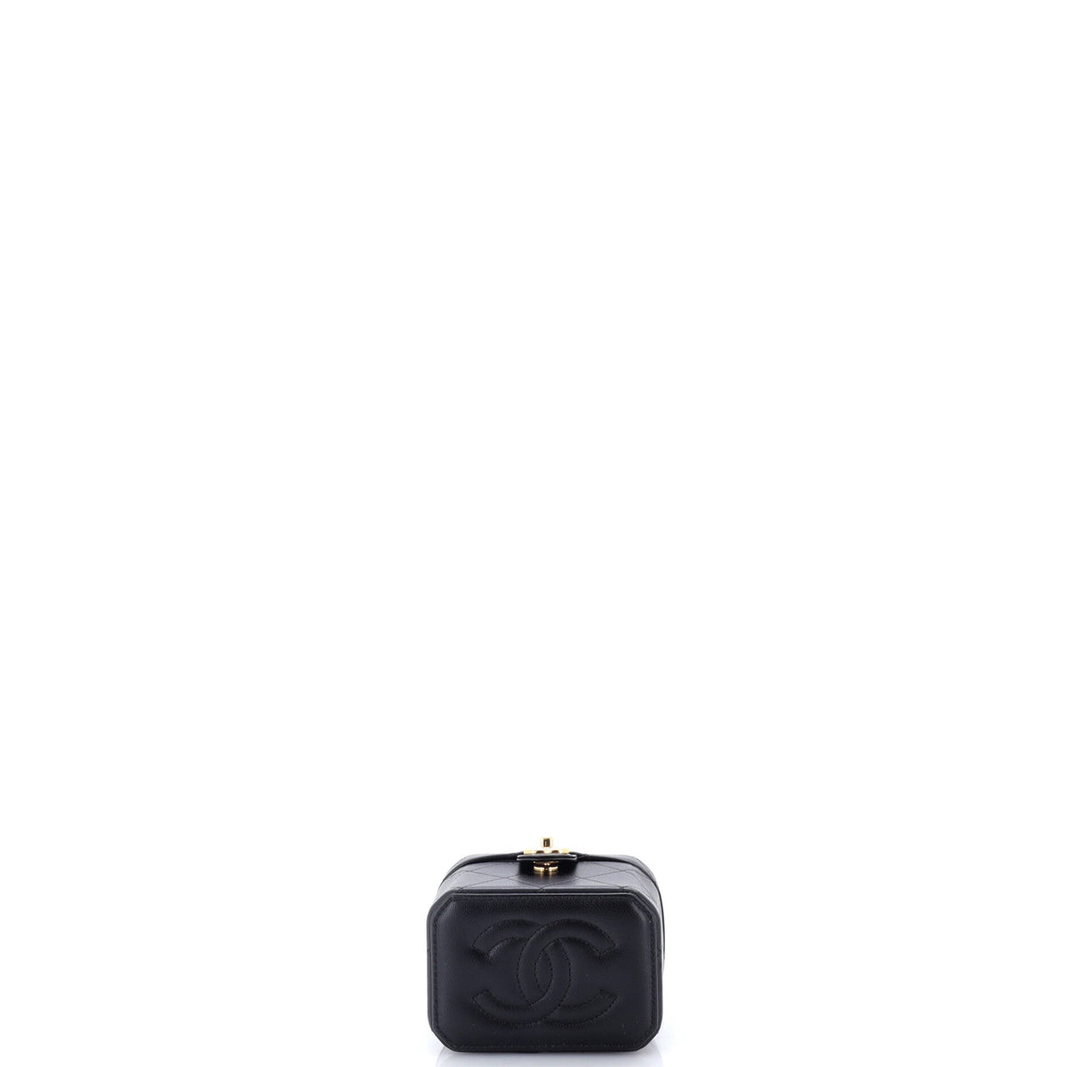 CC Turnlock Box Vanity Case with Chain Quilted Lambskin Mini