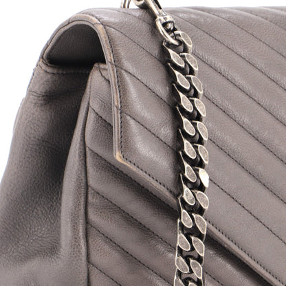 Classic Monogram College Bag Matelasse Chevron Leather Medium