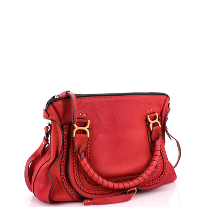 Marcie Braided Satchel Leather Large