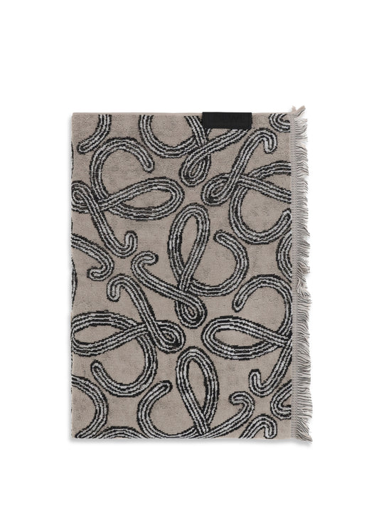 Towel Jacquard Cotton Beige/Black