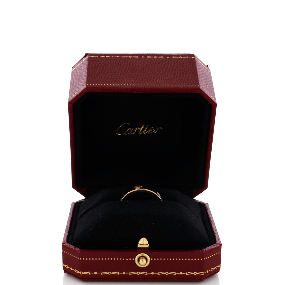 Love 3 Diamonds Band Ring 18K Rose Gold with Diamonds