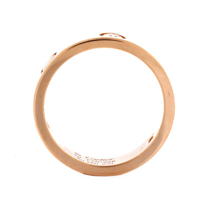 Love 3 Diamonds Band Ring 18K Rose Gold with Diamonds