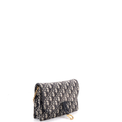 Saddle Chain Clutch Oblique Canvas
