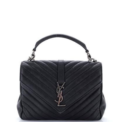 Classic Monogram College Bag Matelasse Chevron Leather Medium