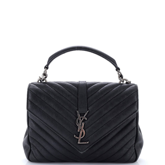 Classic Monogram College Bag Matelasse Chevron Leather Medium