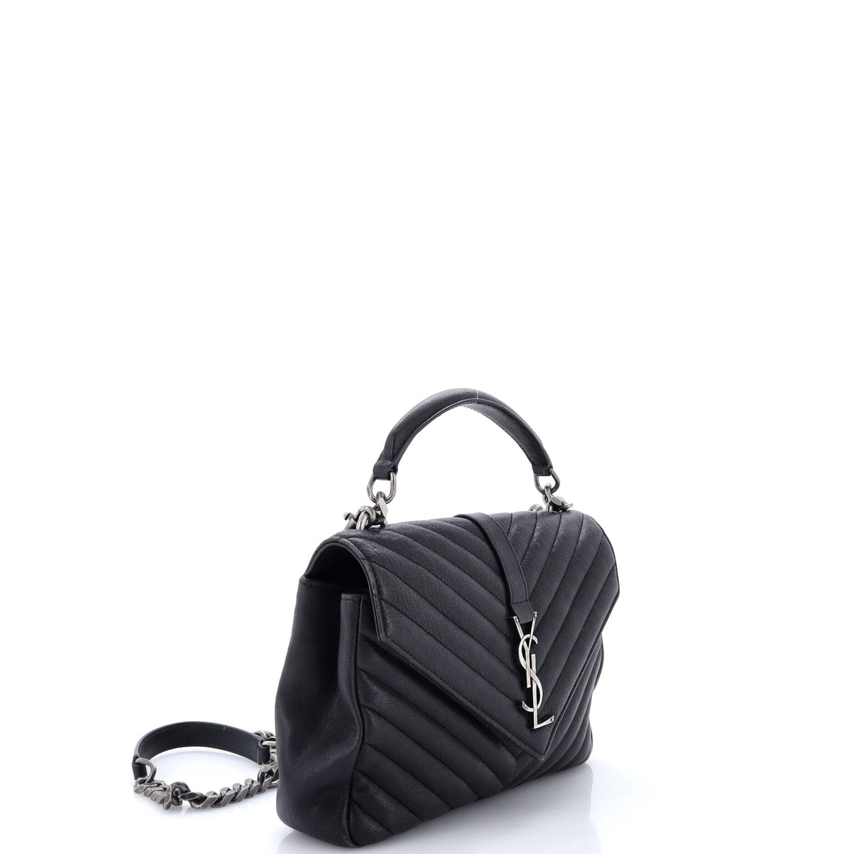 Classic Monogram College Bag Matelasse Chevron Leather Medium