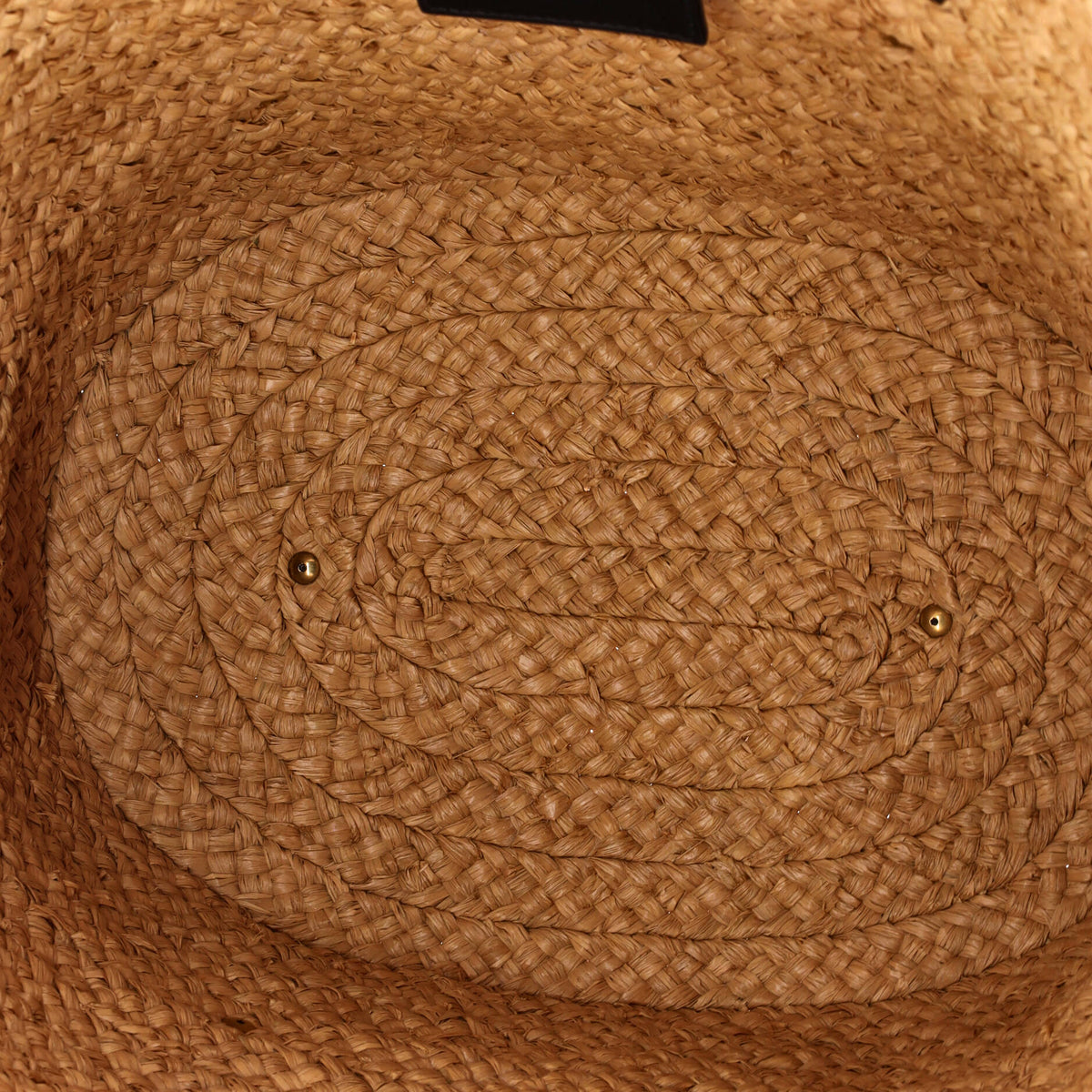 Caged Basket Tote Raffia with Leather