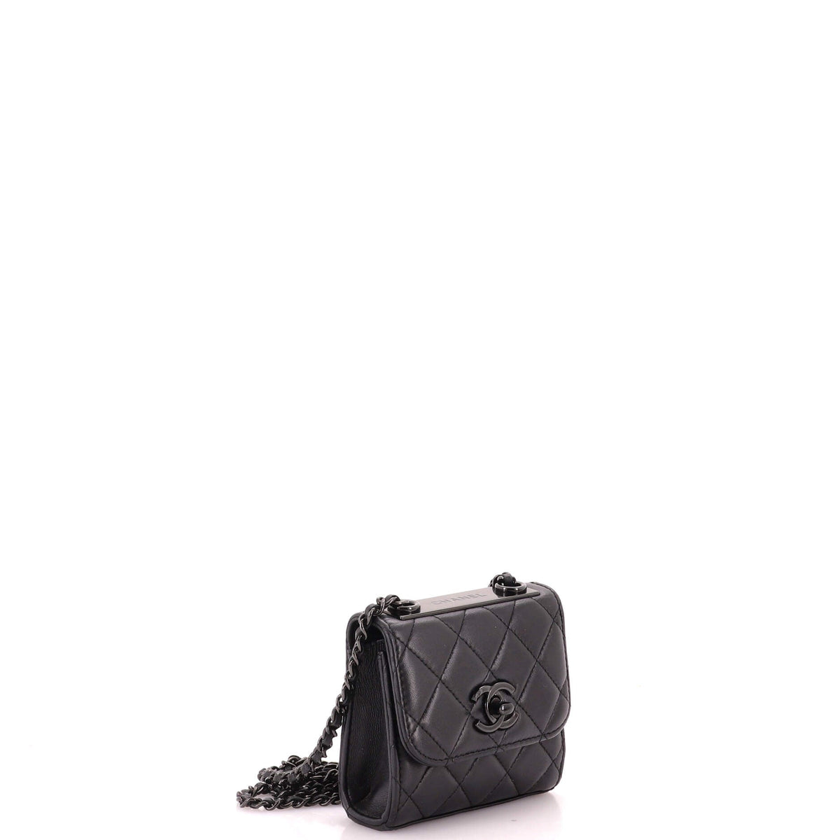 So Black Trendy CC Clutch with Chain Quilted Lambskin Small