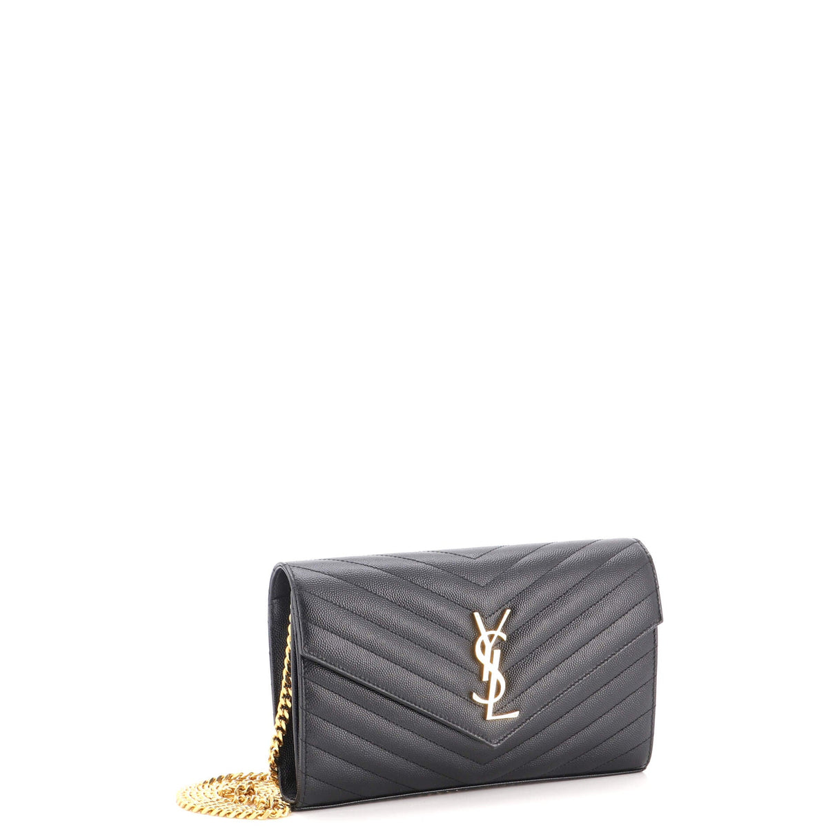 Classic Monogram Wallet on Chain Matelasse Chevron Leather Medium