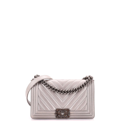 Boy Flap Bag Chevron Caviar Old Medium