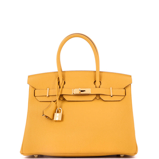 Birkin Handbag Jaune Ambre Togo with Gold Hardware 30