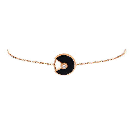 Amulette de Cartier Bracelet 18K Rose Gold with Diamond and Onyx XS