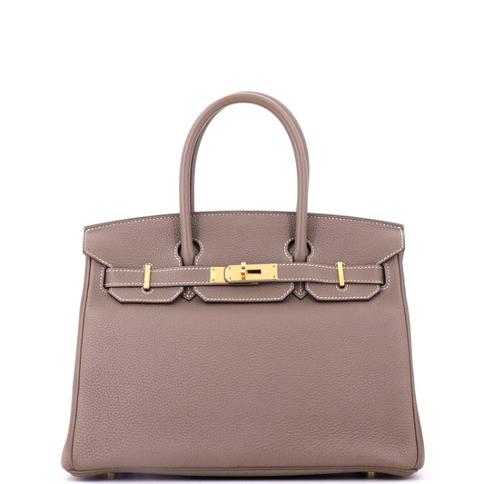 Birkin Handbag Etoupe Togo with Gold Hardware 30